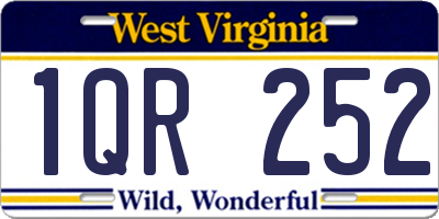 WV license plate 1QR252