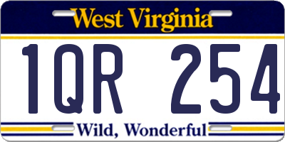 WV license plate 1QR254