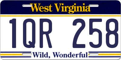 WV license plate 1QR258