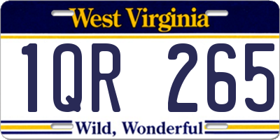 WV license plate 1QR265