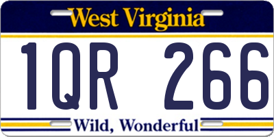 WV license plate 1QR266