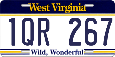 WV license plate 1QR267