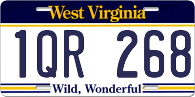 WV license plate 1QR268