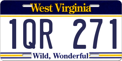 WV license plate 1QR271