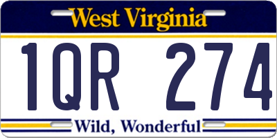 WV license plate 1QR274