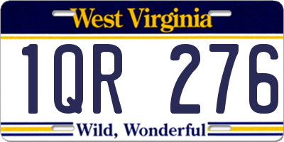 WV license plate 1QR276