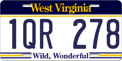 WV license plate 1QR278