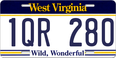 WV license plate 1QR280