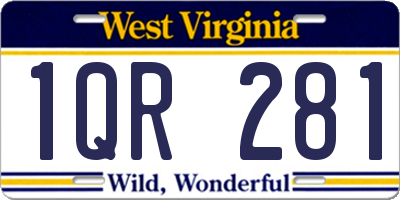 WV license plate 1QR281
