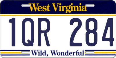 WV license plate 1QR284