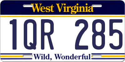 WV license plate 1QR285