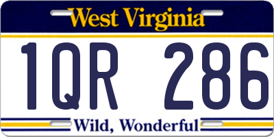 WV license plate 1QR286