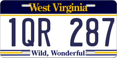 WV license plate 1QR287
