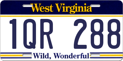 WV license plate 1QR288