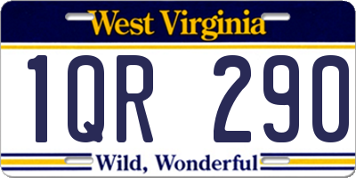 WV license plate 1QR290