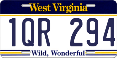 WV license plate 1QR294