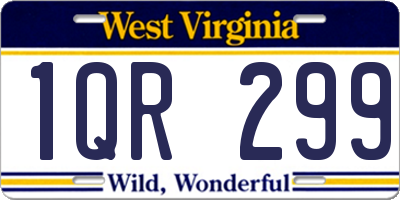 WV license plate 1QR299