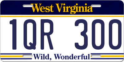 WV license plate 1QR300