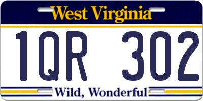 WV license plate 1QR302