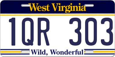 WV license plate 1QR303