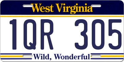 WV license plate 1QR305
