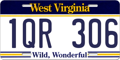 WV license plate 1QR306