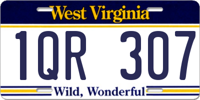 WV license plate 1QR307