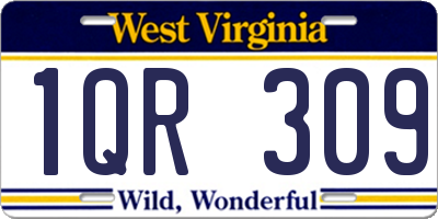 WV license plate 1QR309