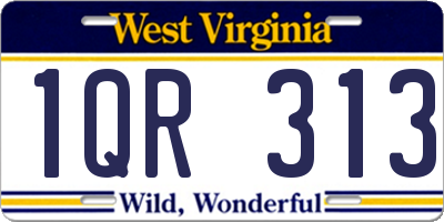 WV license plate 1QR313