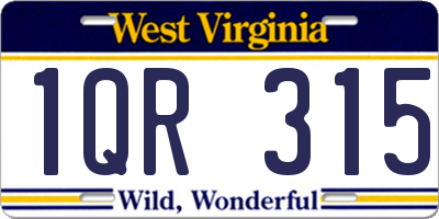 WV license plate 1QR315