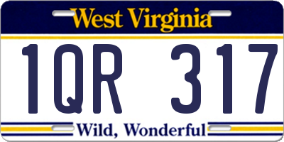 WV license plate 1QR317