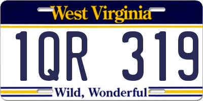 WV license plate 1QR319