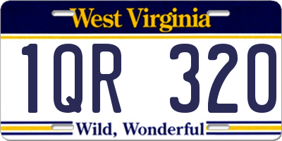 WV license plate 1QR320