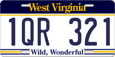 WV license plate 1QR321