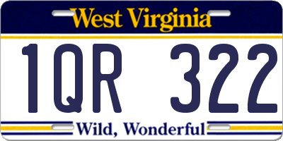 WV license plate 1QR322