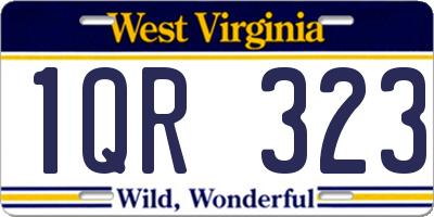 WV license plate 1QR323