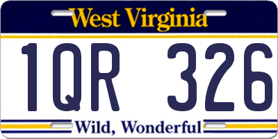 WV license plate 1QR326