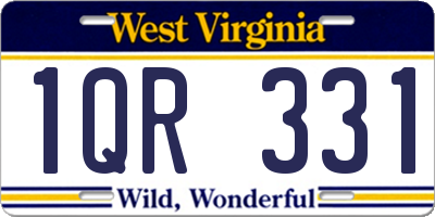 WV license plate 1QR331