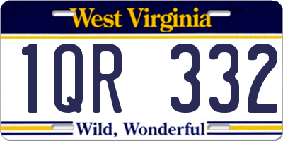 WV license plate 1QR332