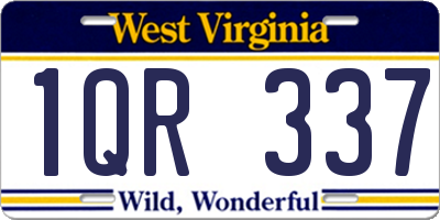 WV license plate 1QR337