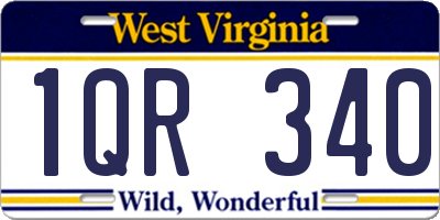 WV license plate 1QR340