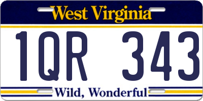 WV license plate 1QR343