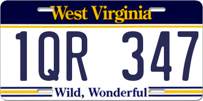 WV license plate 1QR347