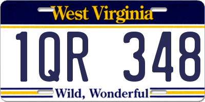 WV license plate 1QR348