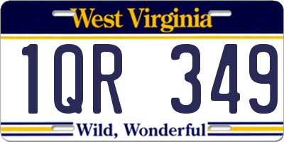 WV license plate 1QR349