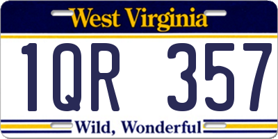WV license plate 1QR357