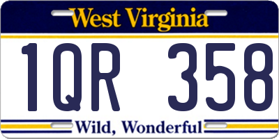 WV license plate 1QR358