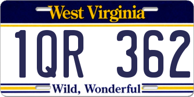 WV license plate 1QR362
