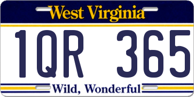WV license plate 1QR365