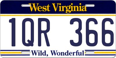 WV license plate 1QR366